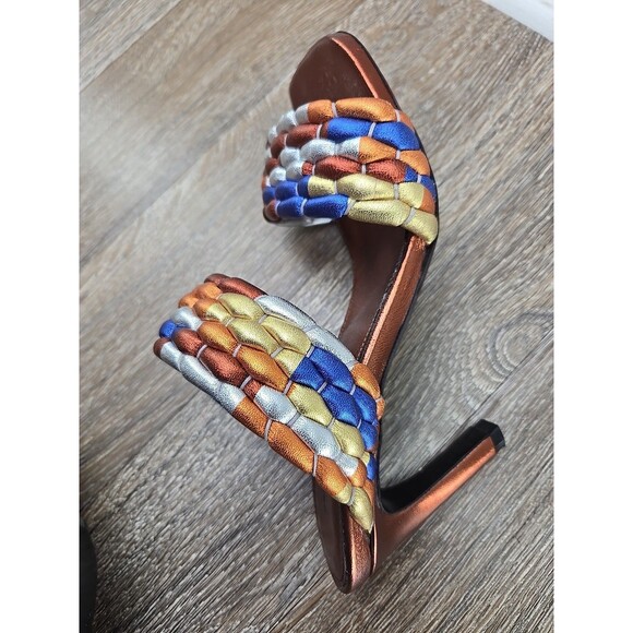 Dries Van Noten WOVEN METALLIC MULES in Rust 36 US 6 Heels - Picture 6 of 16